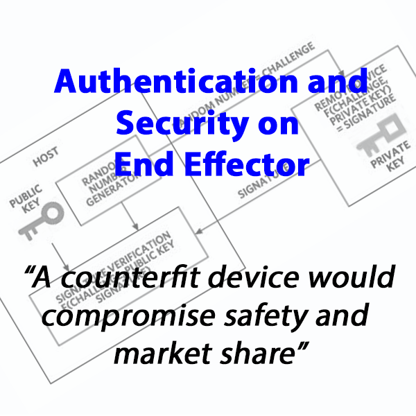Authentication and Security on Robot End Effector