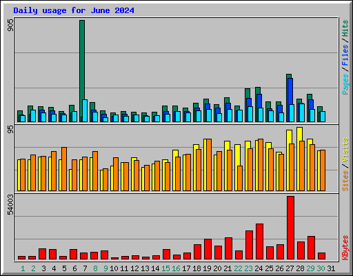 Daily usage for June 2024