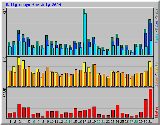 Daily usage for July 2024