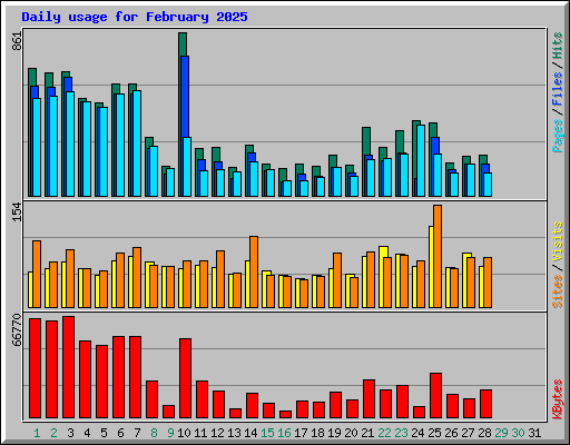 Daily usage for February 2025