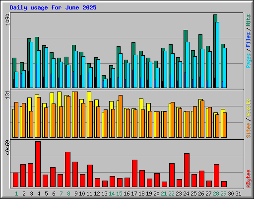 Daily usage for June 2025