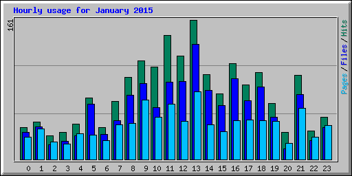 Hourly usage for January 2015