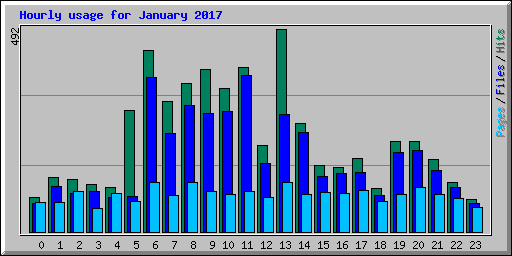 Hourly usage for January 2017