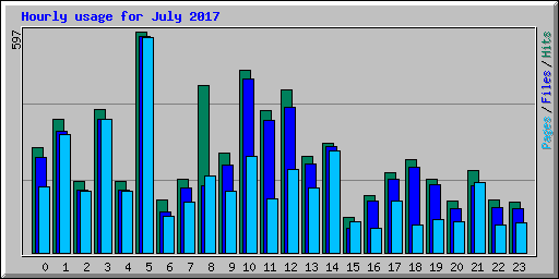 Hourly usage for July 2017