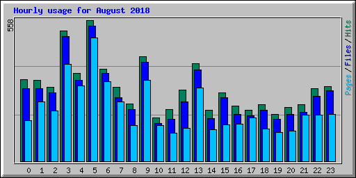 Hourly usage for August 2018