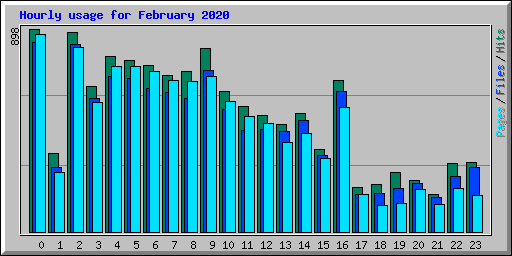 Hourly usage for February 2020