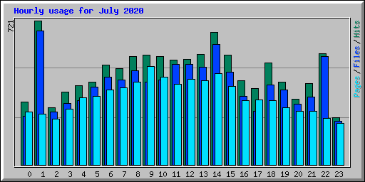 Hourly usage for July 2020
