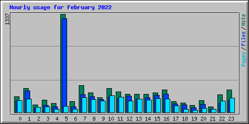 Hourly usage for February 2022