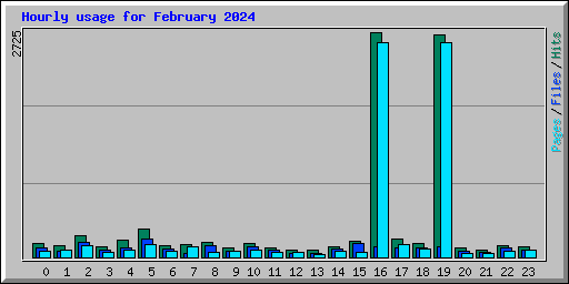 Hourly usage for February 2024