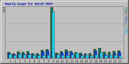 Hourly usage for March 2024