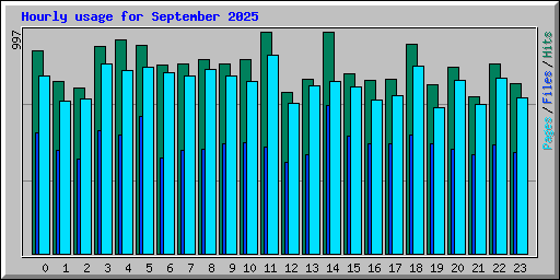 Hourly usage for September 2025